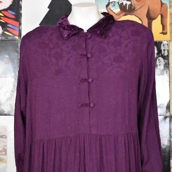 SOLD Vintage 90s Silhouette Plus Size Maxi Dress - Picture 3 of 8